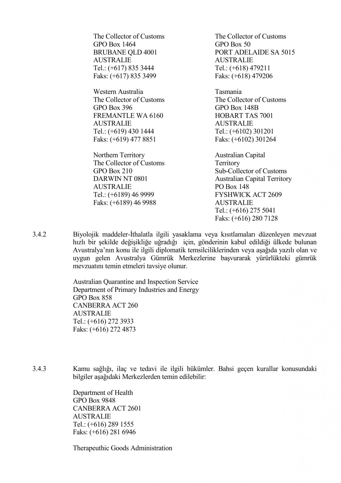 Список условно разрешенных или запрещенных веществ на импорт или транзит (Турция-Россия)
